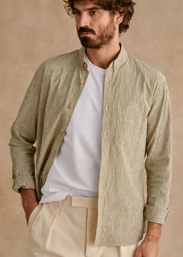 Chemise Charlie Seersucker Coton Lin