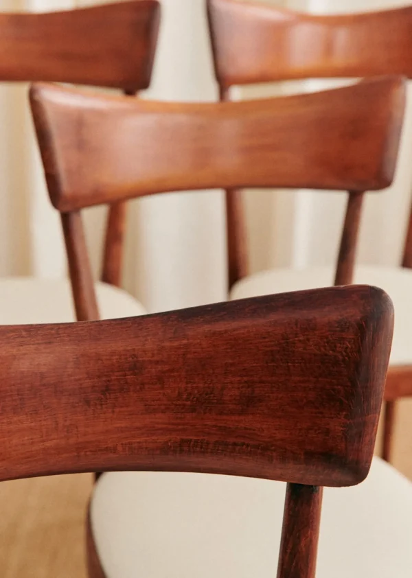 Lot De 6 Chaises En Hêtre Vintage