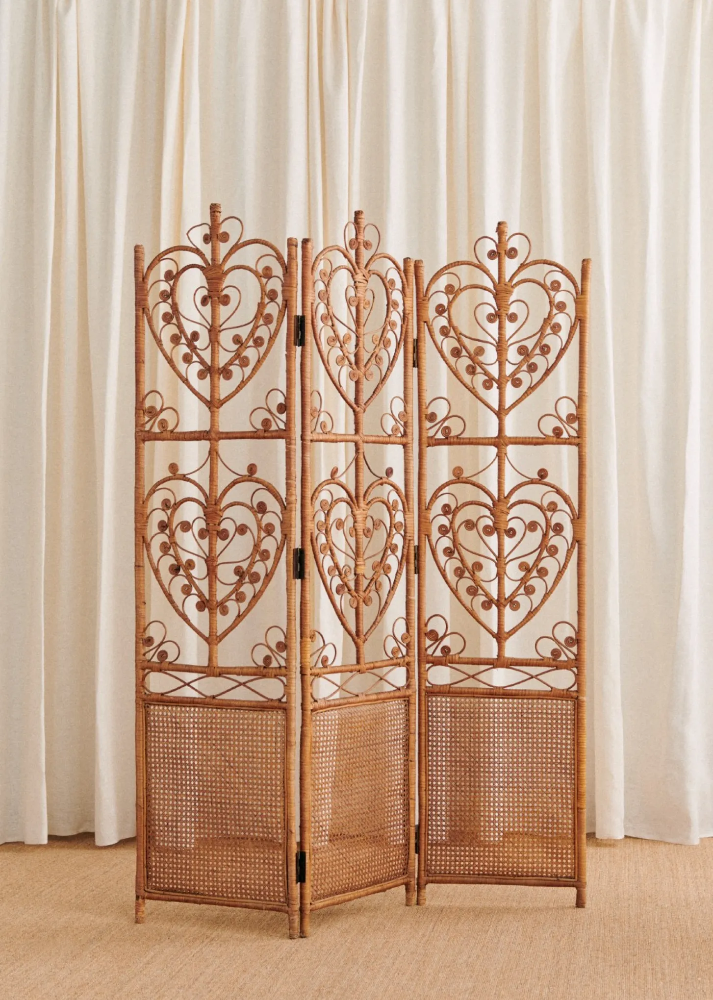 Paravent En Rotin Vintage