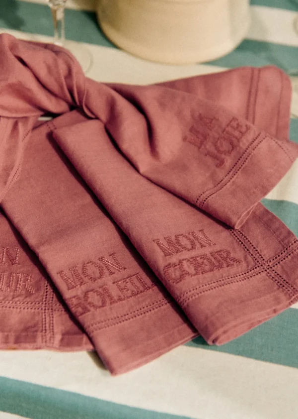 Set De 4 Serviettes - Les Mots Brodés