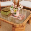 Table Basse Octogonale En Marqueterie De Rotin Vintage
